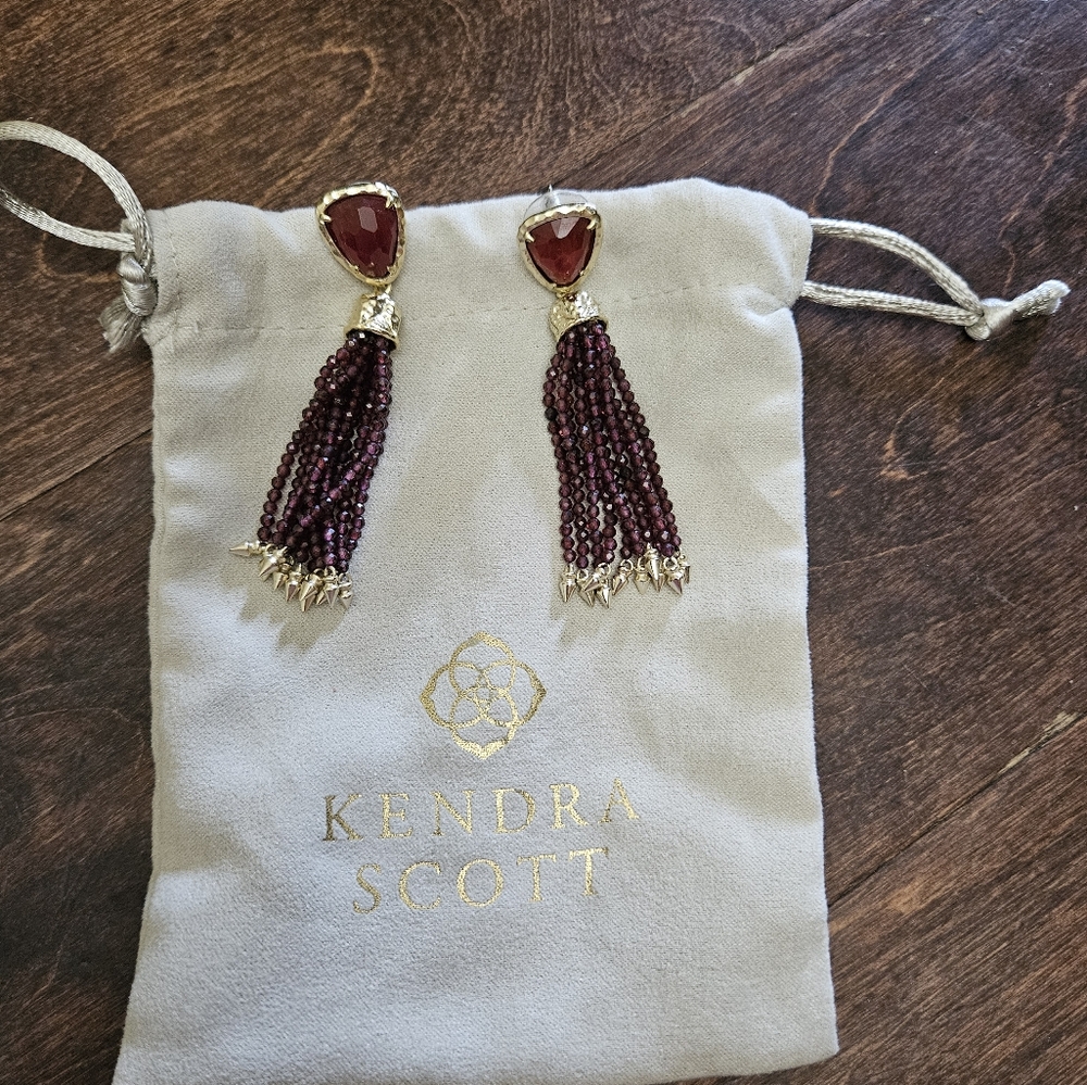 Kendra Scott Burgundy tassel earrings